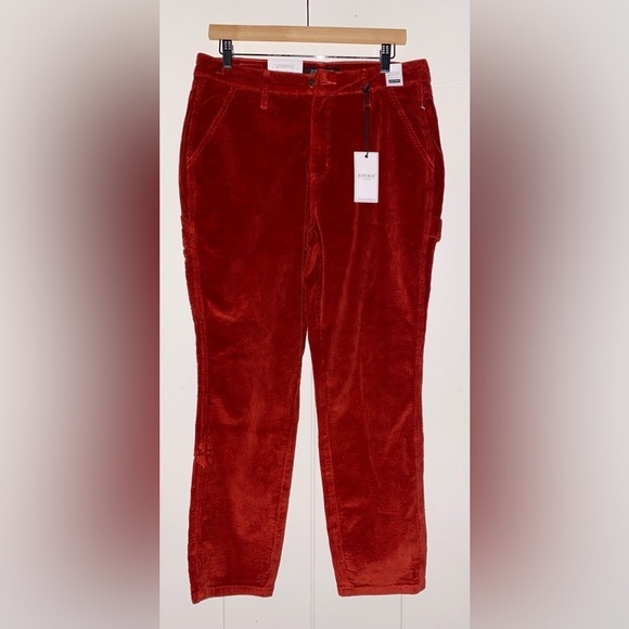 NWT Judy Blue Ankle‎ Straight Corduroy Pants High Rise Cropped Rust Red Plus 29W - Picture 9 of 13